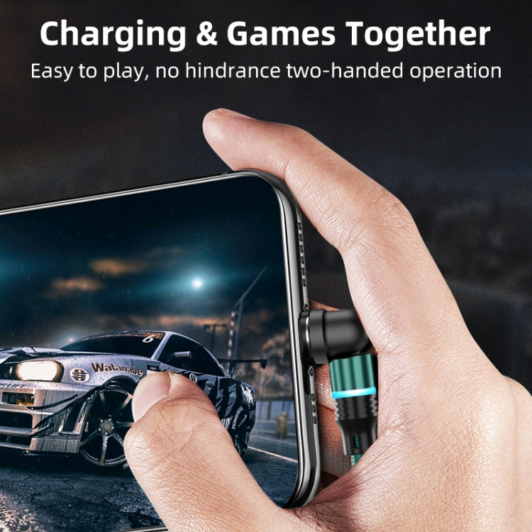 ENKAY 3 in 1 3A USB to Type-C / 8 Pin / Micro USB Magnetic 540 Degrees Rotating Fast Charging Cable, 1m, 2m