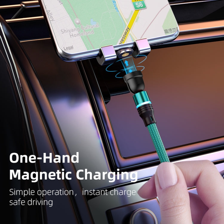 ENKAY 3 in 1 3A USB to Type-C / 8 Pin / Micro USB Magnetic 540 Degrees Rotating Fast Charging Cable, 1m, 2m