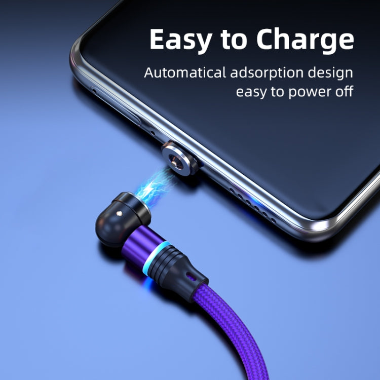 ENKAY 3 in 1 2.4A USB to Type-C / 8 Pin / Micro USB Magnetic 540 Degrees Rotating Charging Cable, 1m, 2m