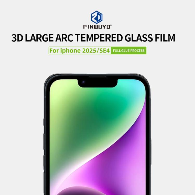 PINWUYO 9H 3D Curved Full Screen Explosion-proof Tempered Glass Film, For iPhone 17e / 16e, For iPhone 17 Pro Max, For iPhone 17 Pro, For iPhone 16 Pro Max, For iPhone 16 Pro, For iPhone 16 Plus, For iPhone 16, For iPhone 15 Pro Max, For iPhone 15 Pro ...