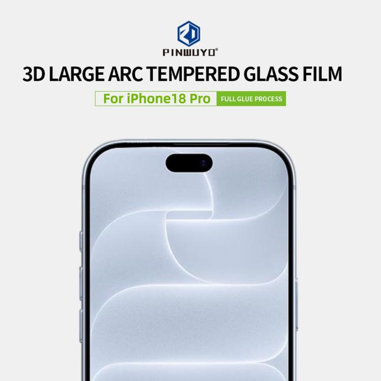 PINWUYO 9H 3D Curved Full Screen Explosion-proof Tempered Glass Film, For iPhone 18 Pro, For iPhone 18 Pro Max, For iPhone 17 Pro Max, For iPhone 17 Pro, For iPhone 16 Pro Max, For iPhone 16 Pro, For iPhone 16 Plus, For iPhone 16, For iPhone 15 Pro Max...