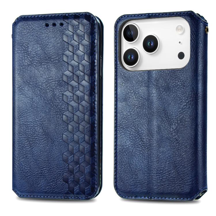 Cubic Grid Pressed Magnetic Leather Phone Case, For iPhone 18 Pro / 17 Pro, For iPhone 18 Pro Max / 17 Pro Max, For iPhone 17e / 16e, For iPhone 17