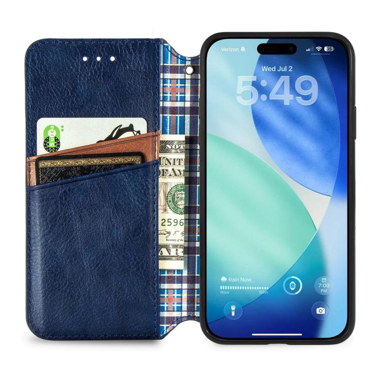 Cubic Grid Pressed Magnetic Leather Phone Case, For iPhone 18 Pro / 17 Pro, For iPhone 18 Pro Max / 17 Pro Max, For iPhone 17e / 16e, For iPhone 17
