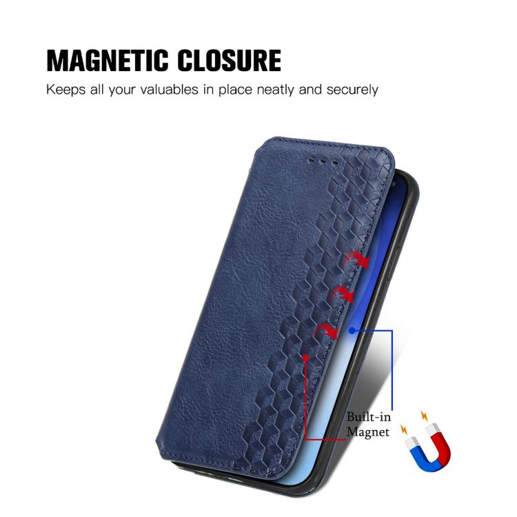 Cubic Grid Pressed Magnetic Leather Phone Case, For iPhone 18 Pro / 17 Pro, For iPhone 18 Pro Max / 17 Pro Max, For iPhone 17e / 16e, For iPhone 17