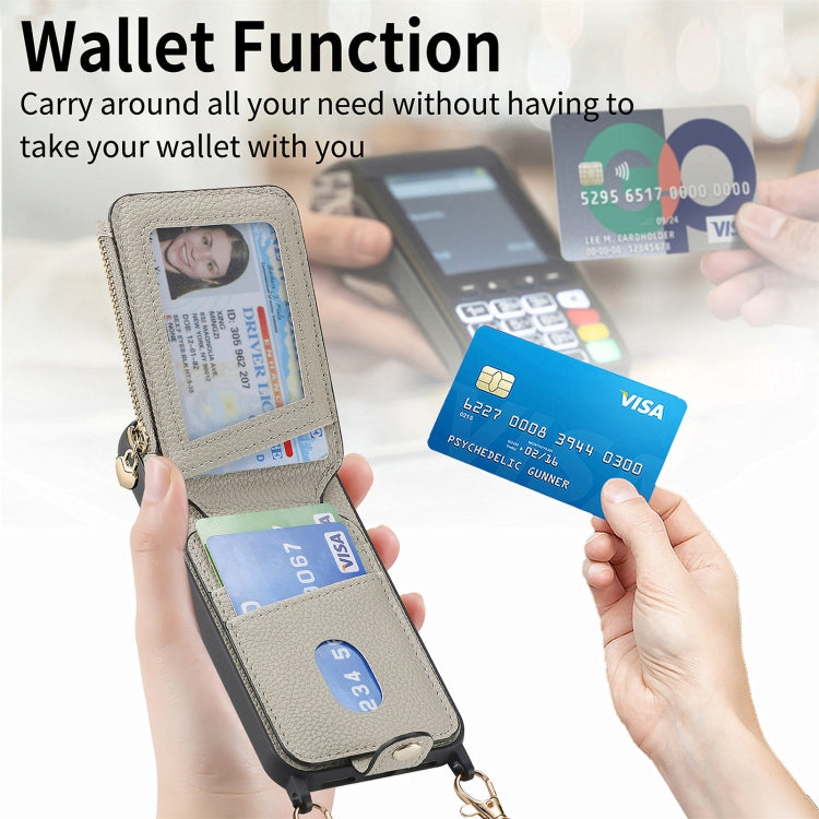 Crossbody Love Zipper Leather Back Phone Case, For iPhone 15 Pro Max, For iPhone 15 Pro, For iPhone 15