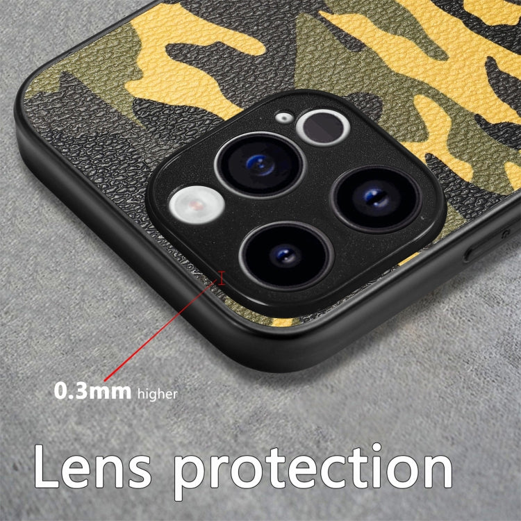 Retro Camouflage Leather Back Phone Case, For iPhone 15 Pro Max, For iPhone 15 Pro, For iPhone 15 Plus, For iPhone 15