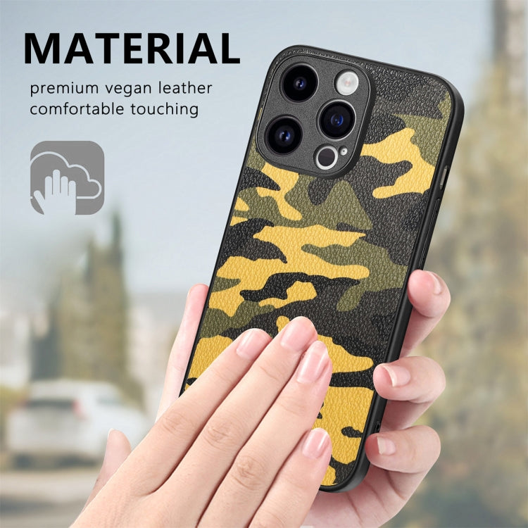Retro Camouflage Leather Back Phone Case, For iPhone 15 Pro Max, For iPhone 15 Pro, For iPhone 15 Plus, For iPhone 15