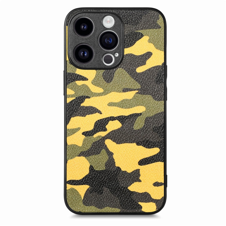 Retro Camouflage Leather Back Phone Case, For iPhone 15 Pro Max, For iPhone 15 Pro, For iPhone 15 Plus, For iPhone 15