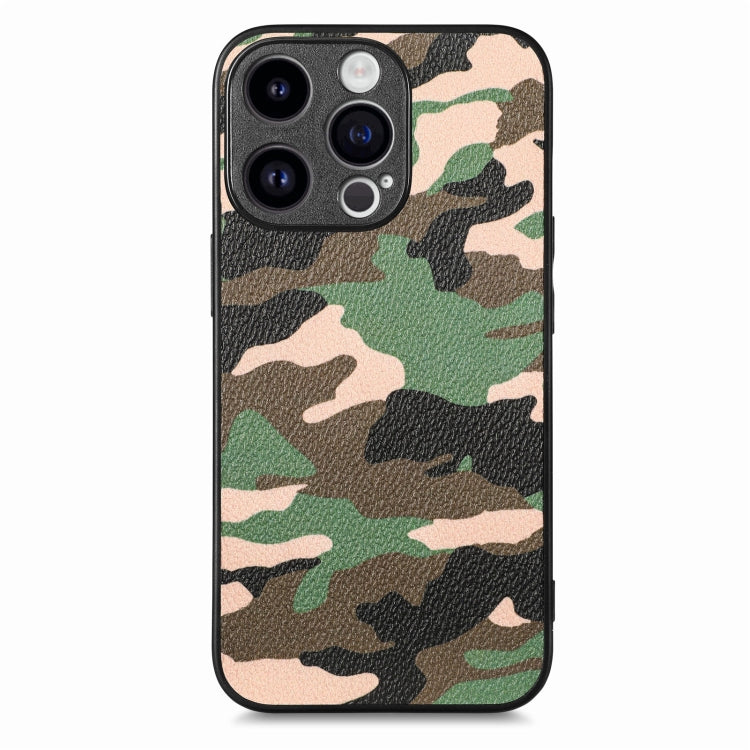 Retro Camouflage Leather Back Phone Case, For iPhone 15 Pro Max, For iPhone 15 Pro, For iPhone 15 Plus, For iPhone 15