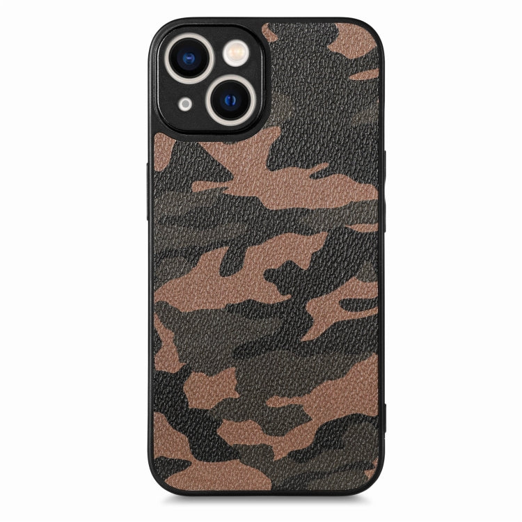 Retro Camouflage Leather Back Phone Case, For iPhone 15 Pro Max, For iPhone 15 Pro, For iPhone 15 Plus, For iPhone 15