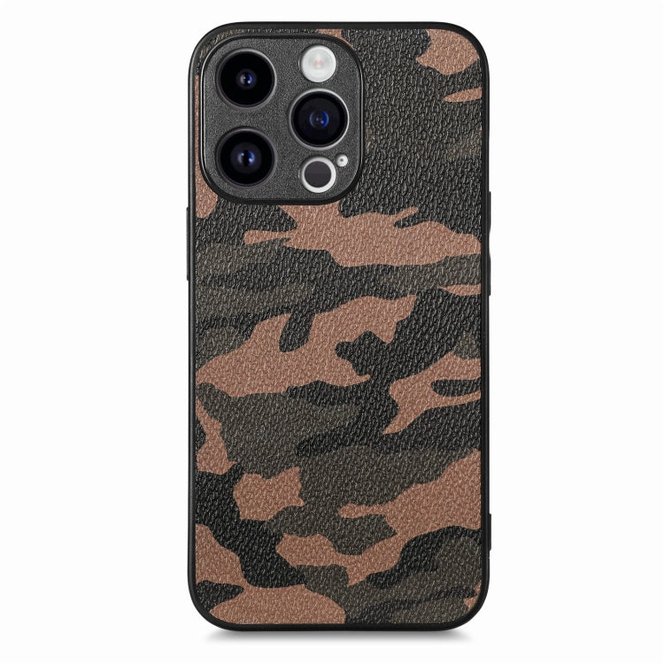 Retro Camouflage Leather Back Phone Case, For iPhone 15 Pro Max, For iPhone 15 Pro, For iPhone 15 Plus, For iPhone 15