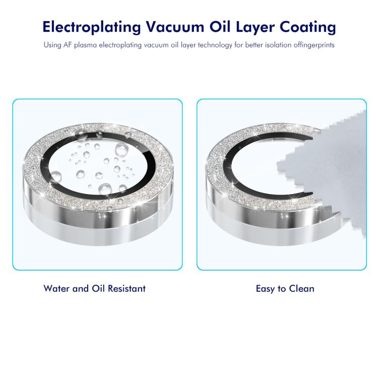 ENKAY Hat-Prince Glitter Rear Lens Aluminium Alloy Tempered Glass Film, For iPhone 17 Pro / 17 Pro Max, For iPhone 17, For iPhone Air