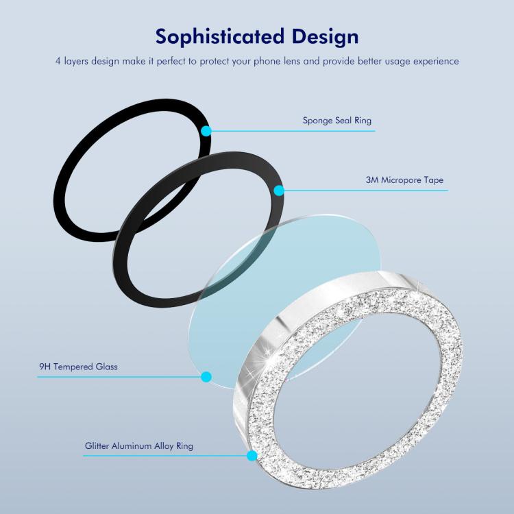 ENKAY Hat-Prince Glitter Rear Lens Aluminium Alloy Tempered Glass Film, For iPhone 17 Pro / 17 Pro Max, For iPhone 17, For iPhone Air