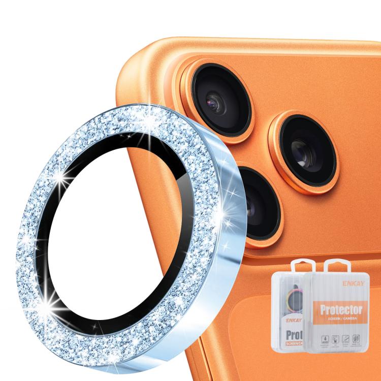ENKAY Hat-Prince Glitter Rear Lens Aluminium Alloy Tempered Glass Film, For iPhone 17 Pro / 17 Pro Max, For iPhone 17, For iPhone Air