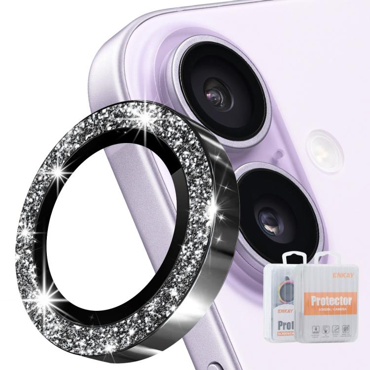 ENKAY Hat-Prince Glitter Rear Lens Aluminium Alloy Tempered Glass Film, For iPhone 17 Pro / 17 Pro Max, For iPhone 17, For iPhone Air