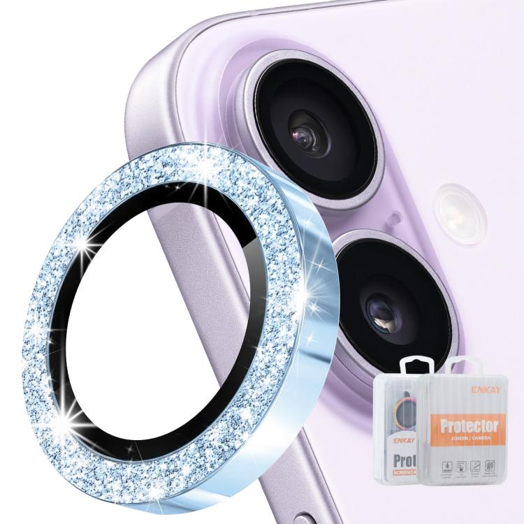 ENKAY Hat-Prince Glitter Rear Lens Aluminium Alloy Tempered Glass Film, For iPhone 17 Pro / 17 Pro Max, For iPhone 17, For iPhone Air