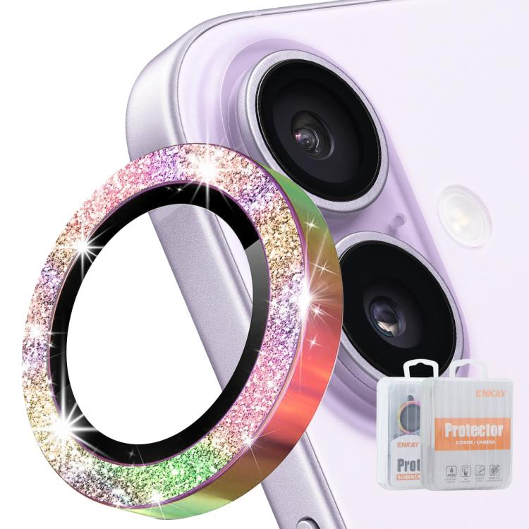 ENKAY Hat-Prince Glitter Rear Lens Aluminium Alloy Tempered Glass Film, For iPhone 17 Pro / 17 Pro Max, For iPhone 17, For iPhone Air