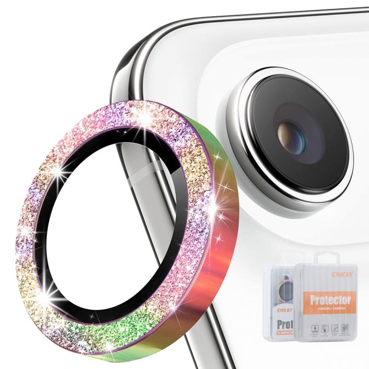 ENKAY Hat-Prince Glitter Rear Lens Aluminium Alloy Tempered Glass Film, For iPhone 17 Pro / 17 Pro Max, For iPhone 17, For iPhone Air