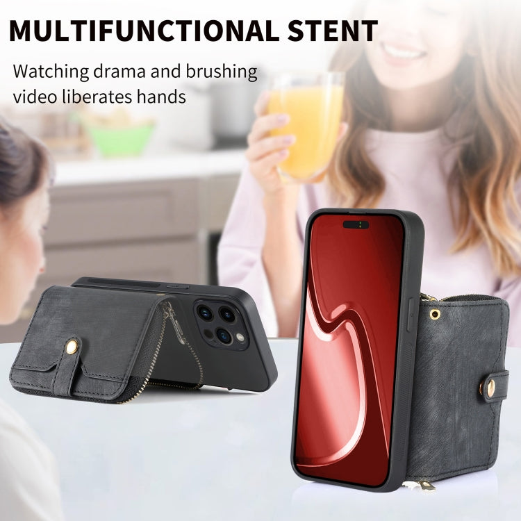 Crossbody Multi-function Zipper Wallet Phone Case, For iPhone 15 Pro Max, For iPhone 15 Pro, For iPhone 15 Plus, For iPhone 15