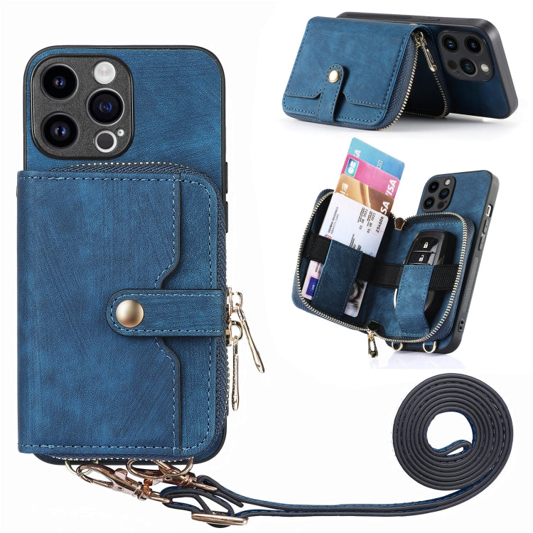 Crossbody Multi-function Zipper Wallet Phone Case, For iPhone 15 Pro Max, For iPhone 15 Pro, For iPhone 15 Plus, For iPhone 15
