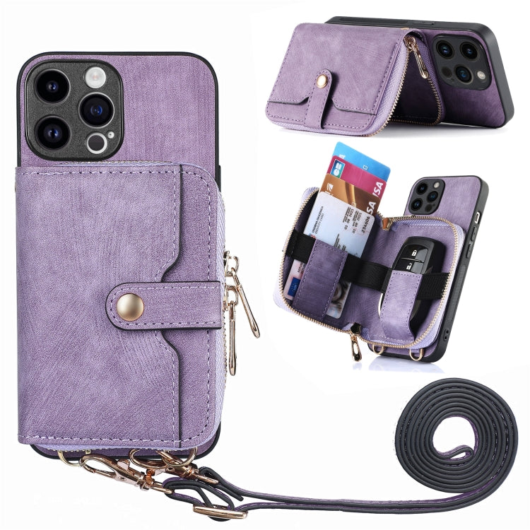 Crossbody Multi-function Zipper Wallet Phone Case, For iPhone 15 Pro Max, For iPhone 15 Pro, For iPhone 15 Plus, For iPhone 15
