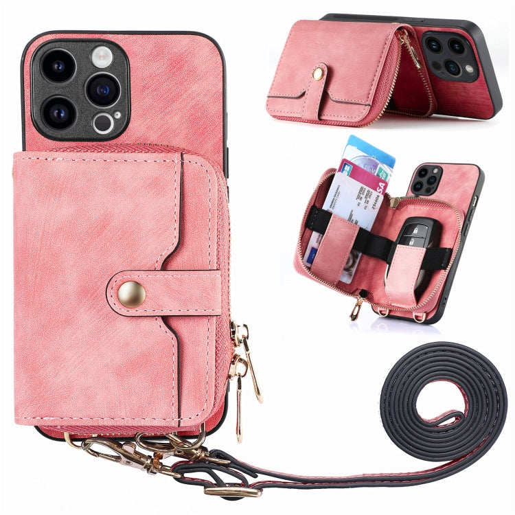 Crossbody Multi-function Zipper Wallet Phone Case, For iPhone 15 Pro Max, For iPhone 15 Pro, For iPhone 15 Plus, For iPhone 15