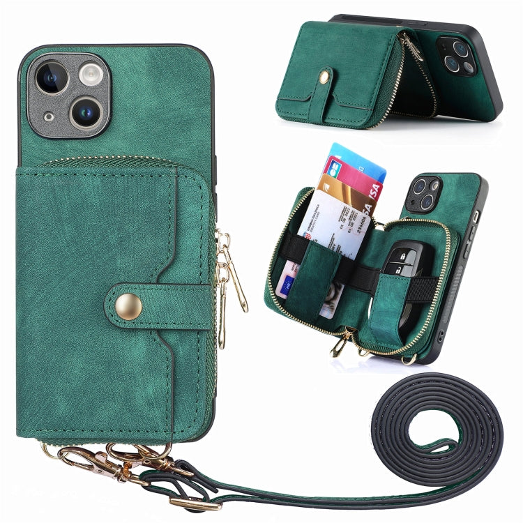 Crossbody Multi-function Zipper Wallet Phone Case, For iPhone 15 Pro Max, For iPhone 15 Pro, For iPhone 15 Plus, For iPhone 15