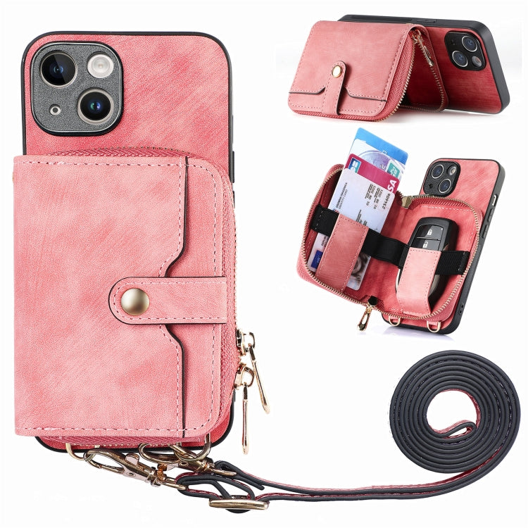Crossbody Multi-function Zipper Wallet Phone Case, For iPhone 15 Pro Max, For iPhone 15 Pro, For iPhone 15 Plus, For iPhone 15