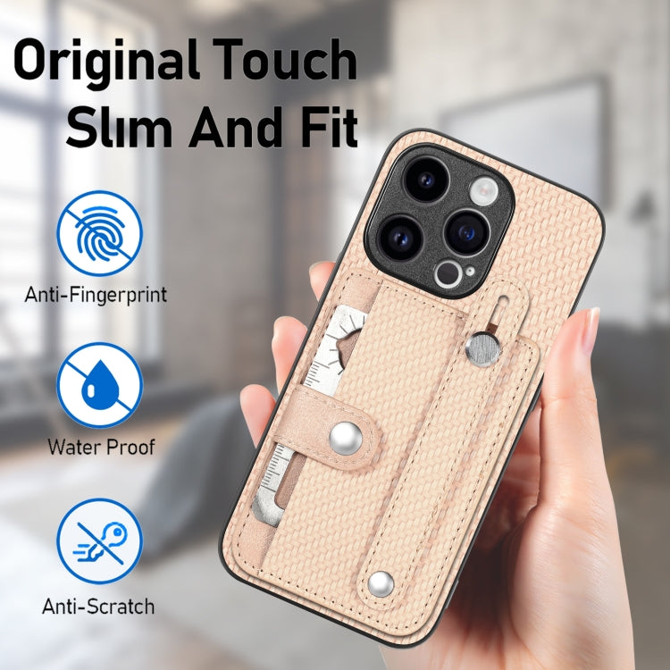 Wristband Kickstand Card Wallet Back Phone Case with Tool Knife