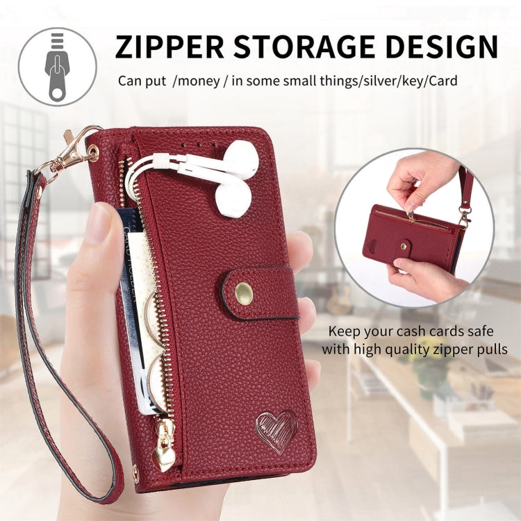 Love Zipper Lanyard Leather Phone Case, Series 2