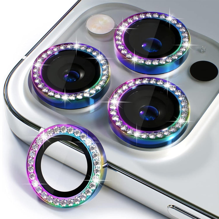 ENKAY AR Anti-reflection Individual Diamond Ring Camera Lens Glass Full Film, For iPhone 15 Pro / 15 Pro Max, For iPhone 15 / 15 Plus