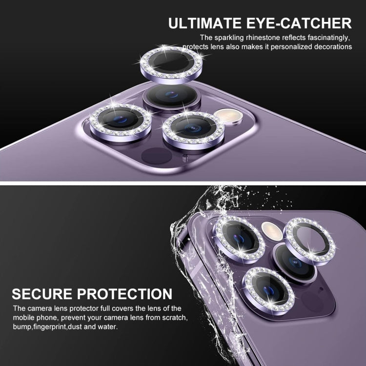 ENKAY AR Anti-reflection Individual Diamond Ring Camera Lens Glass Full Film, For iPhone 15 Pro / 15 Pro Max, For iPhone 15 / 15 Plus