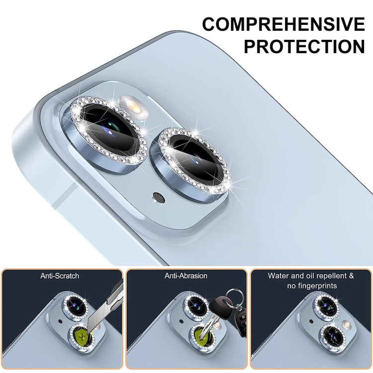 ENKAY AR Anti-reflection Individual Diamond Ring Camera Lens Glass Full Film, For iPhone 15 Pro / 15 Pro Max, For iPhone 15 / 15 Plus