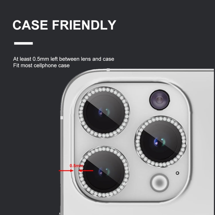 ENKAY AR Anti-reflection Individual Diamond Ring Camera Lens Glass Full Film, For iPhone 15 Pro / 15 Pro Max, For iPhone 15 / 15 Plus