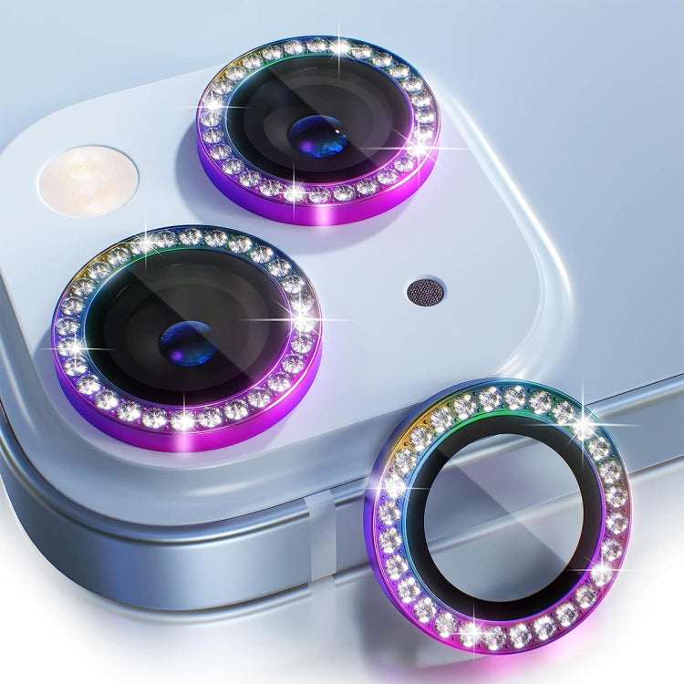 ENKAY AR Anti-reflection Individual Diamond Ring Camera Lens Glass Full Film, For iPhone 15 Pro / 15 Pro Max, For iPhone 15 / 15 Plus