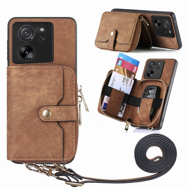 Crossbody Multi-function Zipper Wallet Phone Case, For Xiaomi 13T / 13T Pro, For Xiaomi Redmi Note 13, For Xiaomi 14 Pro, For Xiaomi 14