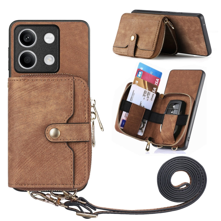 Crossbody Multi-function Zipper Wallet Phone Case, For Xiaomi 13T / 13T Pro, For Xiaomi Redmi Note 13, For Xiaomi 14 Pro, For Xiaomi 14
