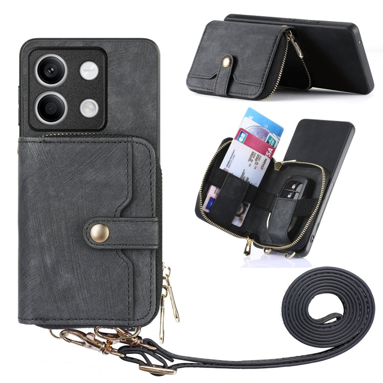 Crossbody Multi-function Zipper Wallet Phone Case, For Xiaomi 13T / 13T Pro, For Xiaomi Redmi Note 13, For Xiaomi 14 Pro, For Xiaomi 14