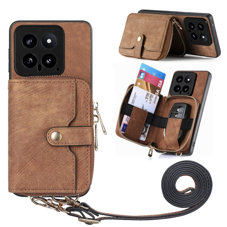 Crossbody Multi-function Zipper Wallet Phone Case, For Xiaomi Redmi Note 13, For Xiaomi 14 Pro, For Xiaomi 13T / 13T Pro, For Xiaomi 14