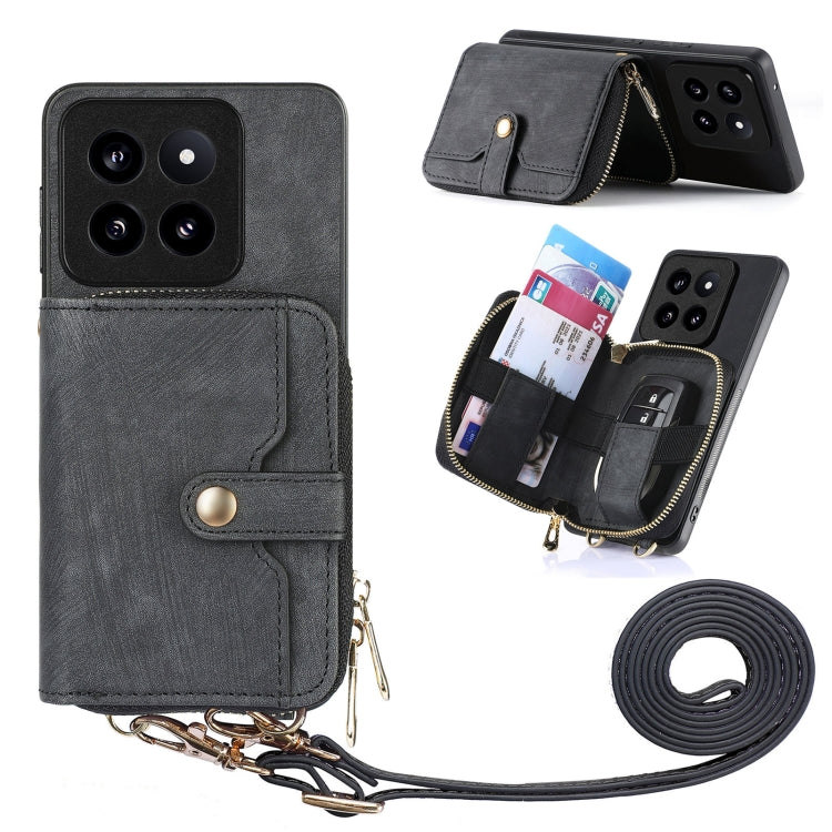 Crossbody Multi-function Zipper Wallet Phone Case, For Xiaomi 13T / 13T Pro, For Xiaomi Redmi Note 13, For Xiaomi 14 Pro, For Xiaomi 14