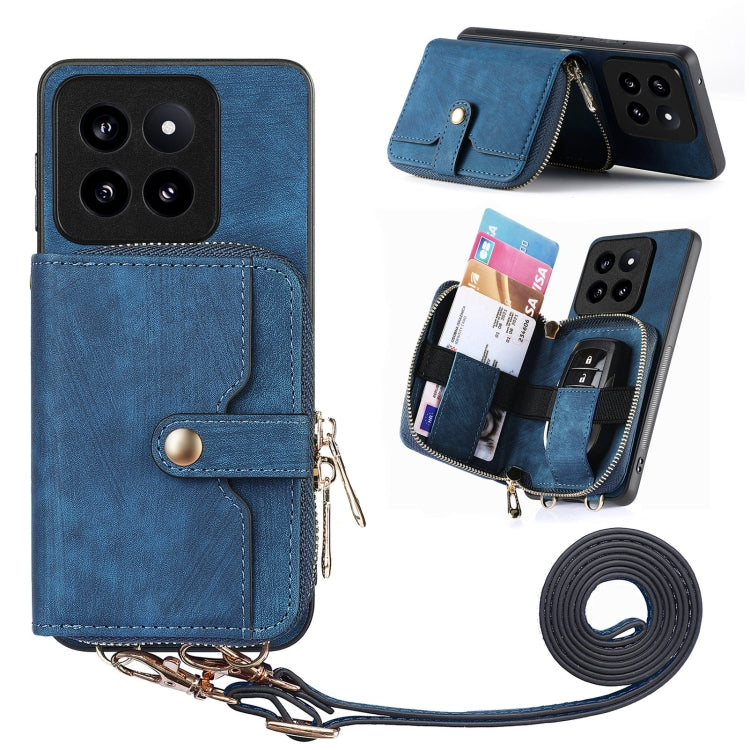 Crossbody Multi-function Zipper Wallet Phone Case, For Xiaomi 13T / 13T Pro, For Xiaomi Redmi Note 13, For Xiaomi 14 Pro, For Xiaomi 14