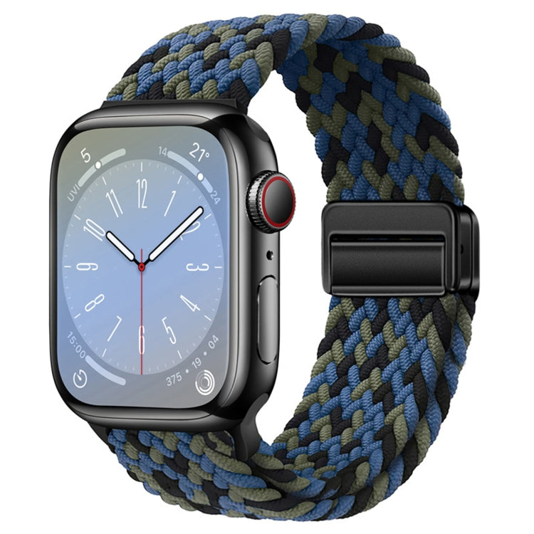 Nylon Woven Magnetic Fold Buckle Watch Band, For  Apple Watch Series 8 45mm