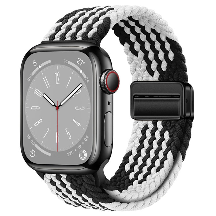 Nylon Woven Magnetic Fold Buckle Watch Band, For Apple Watch Series 7 45mm