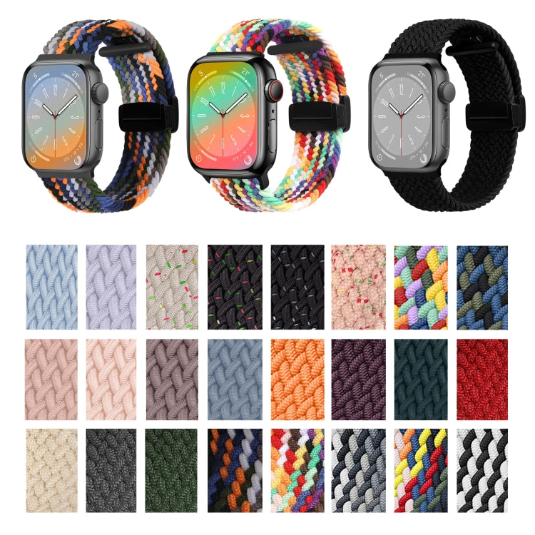 Nylon Woven Magnetic Fold Buckle Watch Band, For  Apple Watch Series 8 45mm