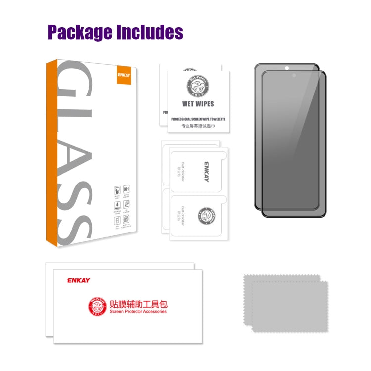 2pcs ENKAY Hat-Prince 28 Degree Anti-peeping Privacy Tempered Glass Film, For Xiaomi Poco X6 Pro, For Xiaomi Poco X6, For Xiaomi Poco C65, For Xiaomi 14, For Redmi 13C 4G Global, For Xiaomi Poco M6 Pro, For Redmi A7 Pro 4G / 5G 171mm                   ...