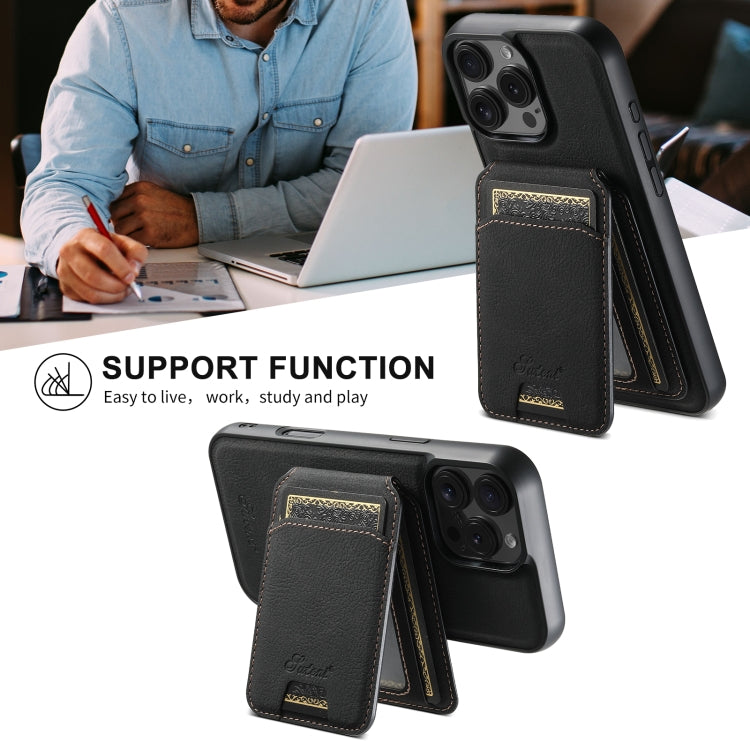 Suteni H16 Litchi Texture Leather Detachable Wallet Back Phone Case