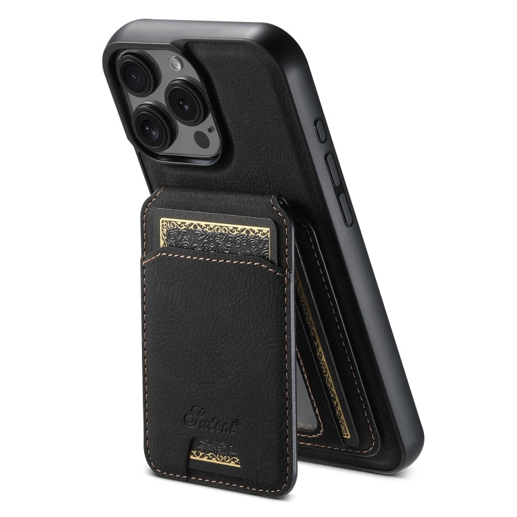 Suteni H16 Litchi Texture Leather Detachable Wallet Back Phone Case, For iPhone Air, For iPhone 16 Pro Max, For iPhone 16 Pro, For iPhone 16 Plus, For iPhone 16, For iPhone 15 Pro Max