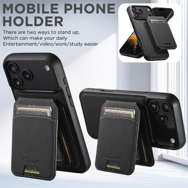 Étui portefeuille détachable Suteni H16 en cuir texturé Litchi pour iPhone 16 Pro Max, iPhone 16 Pro, iPhone 16 Plus, iPhone 16, iPhone 15 Pro Max, iPhone 15 Pro, iPhone 15 Plus, iPhone 15