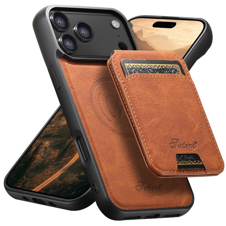 Suteni H16 Litchi Texture Leather Detachable Wallet Back Phone Case, For iPhone 18, For iPhone 18 Pro, For iPhone 18 Pro Max, For iPhone 17 Pro Max, For iPhone 17 Pro, For iPhone 17