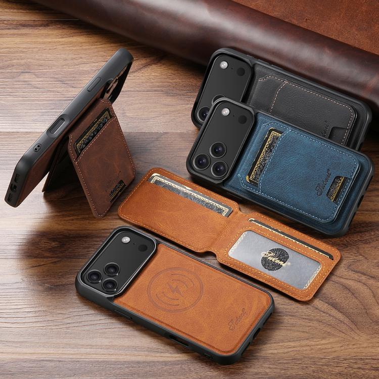Suteni H16 Litchi Texture Leather Detachable Wallet Back Phone Case, For iPhone 17e / 16e